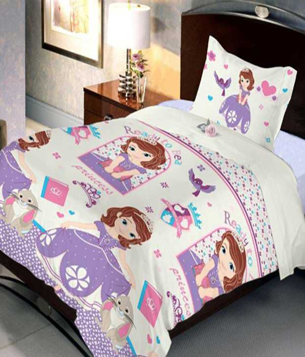     			Uber Urban Disney Sofia Purple Single Bedsheet with 1 Pillow Cover