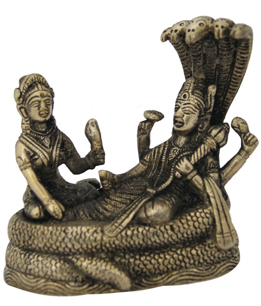 Divya Mantra Panchdhatu Lord Vishnu And Goddess Laxmi Idol - 4.5 Inches ...