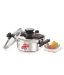 Prestige Clip On Series Stainless Steel 3 Litre Pressure Cooker with Glass Lid Accessory