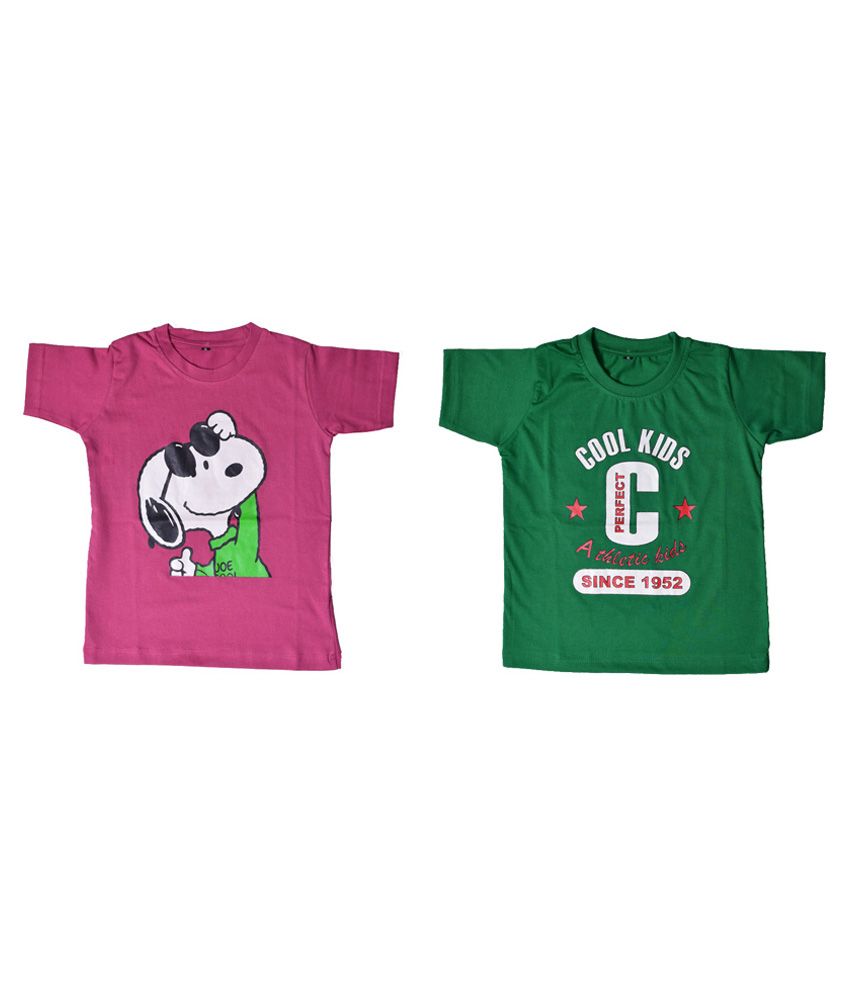     			British Terminal Pink & Green Cotton T Shirt