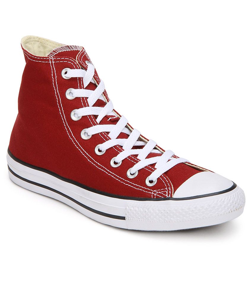 converse red color shoes