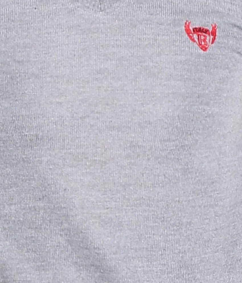 Buff Grey Full Sleeves Cotton Blend V-Neck Sweater - Buy Buff Grey Full ...