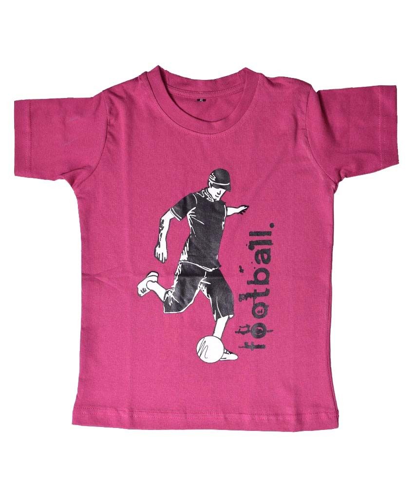     			British Terminal Pink Half Sleeves T-shirt For Boys