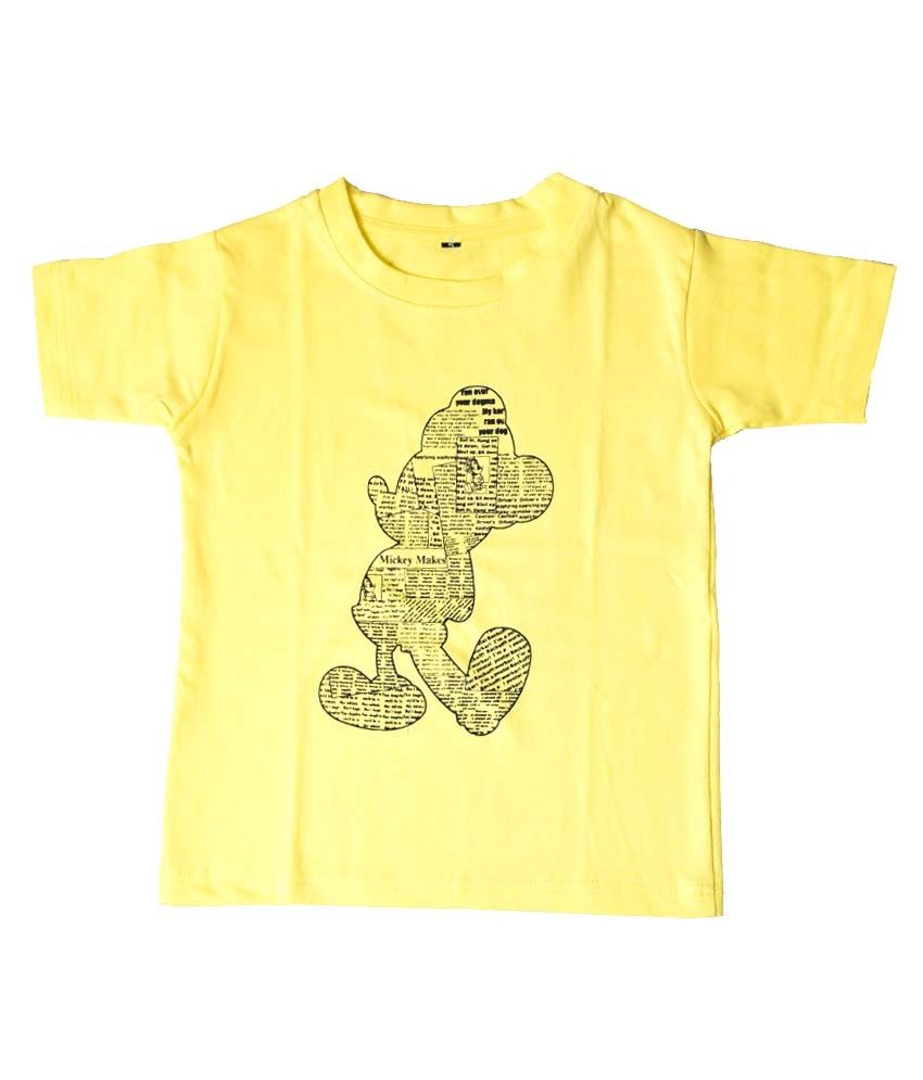     			British Terminal Yellow Half Sleeves T-shirt For Boys