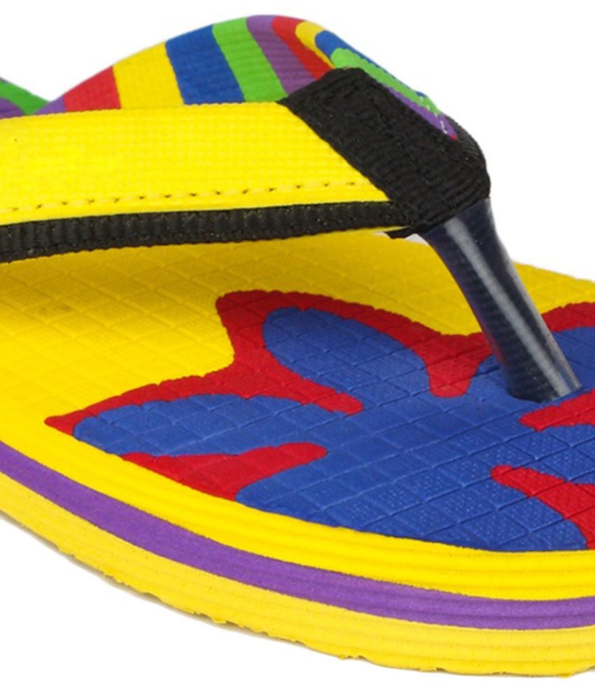 bright yellow flip flops