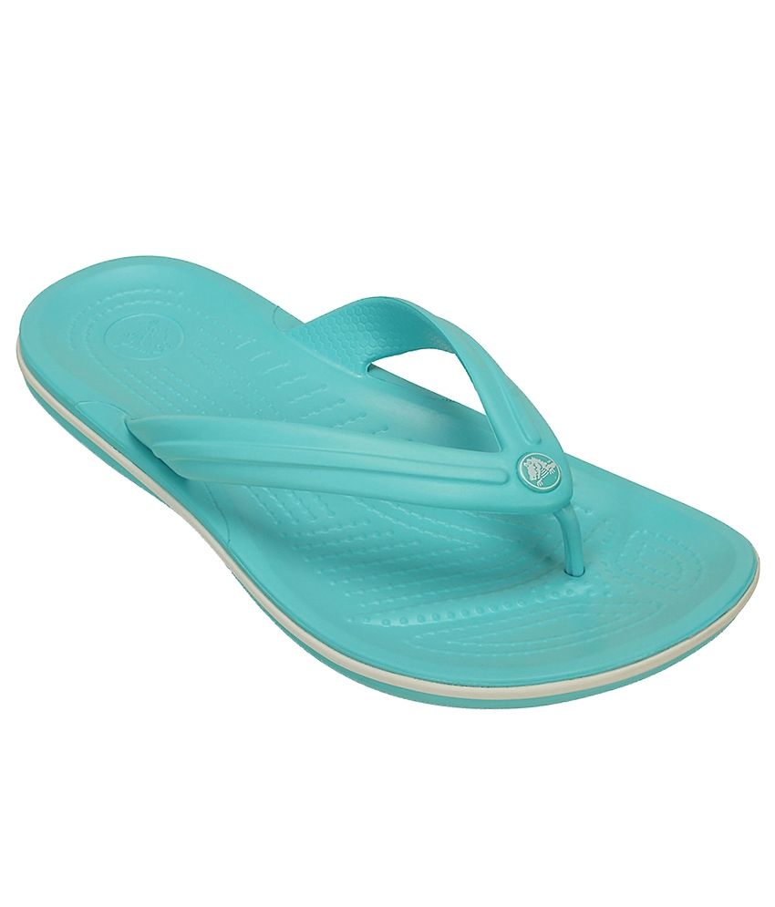 Crocs Relaxed Fit Crocband Turquoise Flip Flops Price in India- Buy ...