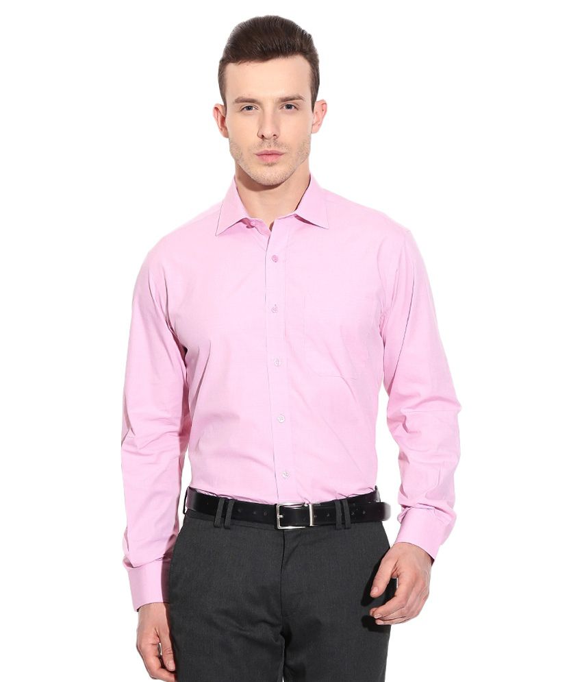 A Gee Clothing Pink Cotton Regular Fit Formal Shirt - Buy A Gee ...