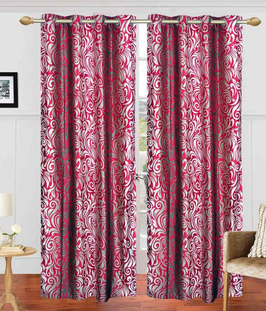 Mr Thread Set of 3 Door Eyelet Curtains Floral Pink Buy Mr Thread Set