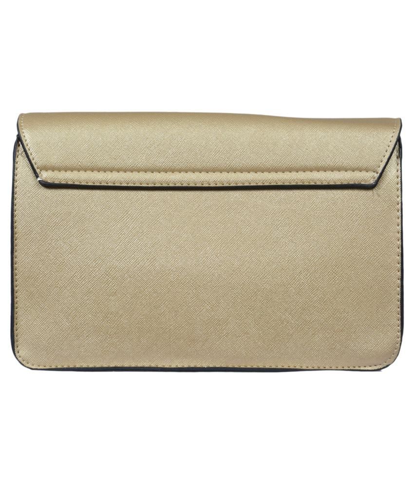 Diana Korr Gold Faux Leather Sling Bag Buy Diana Korr Gold Faux