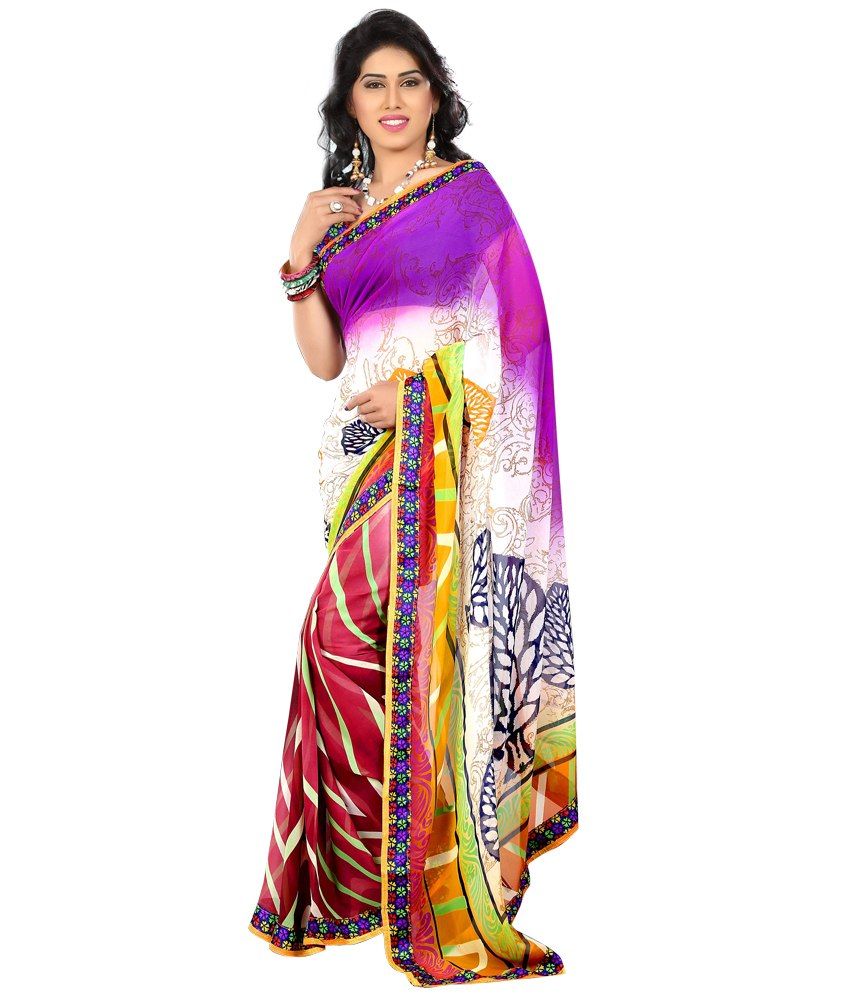 georgette saree frock design