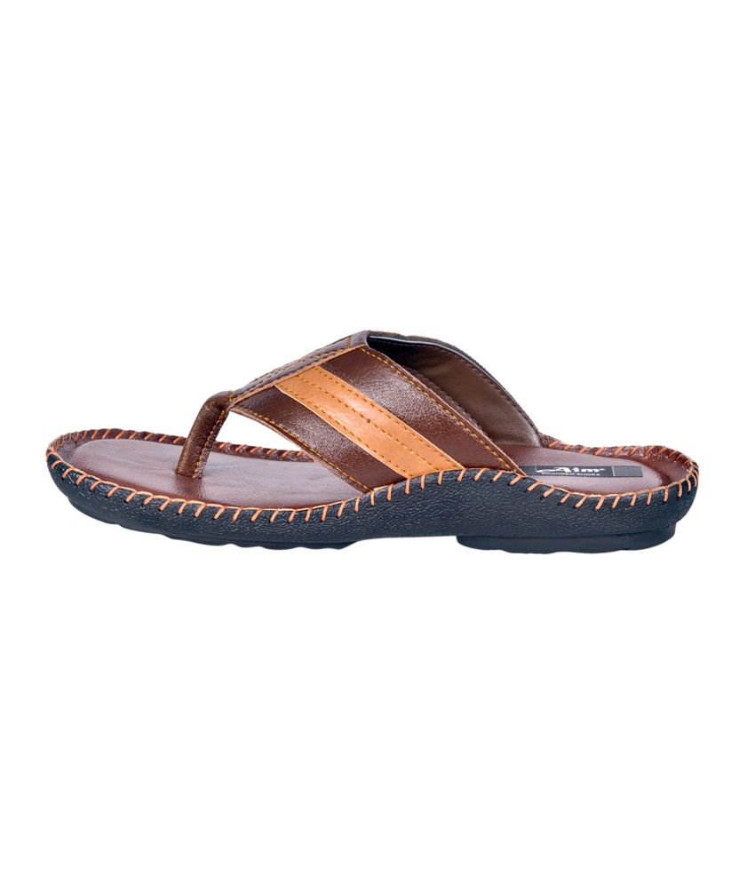 AIM Brown Office Slippers for Men Price in India- Buy AIM Brown Office ...