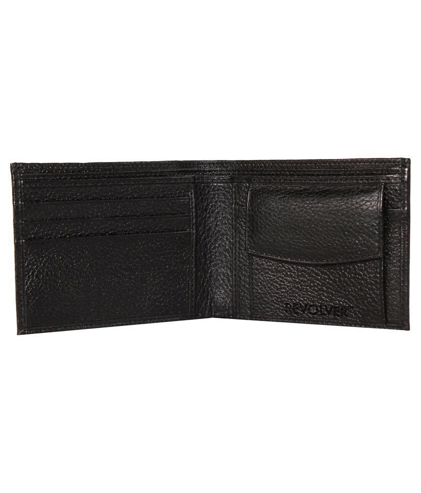 Revolver Black Leather Regular Wallet: Buy Online at Low Price in India ...