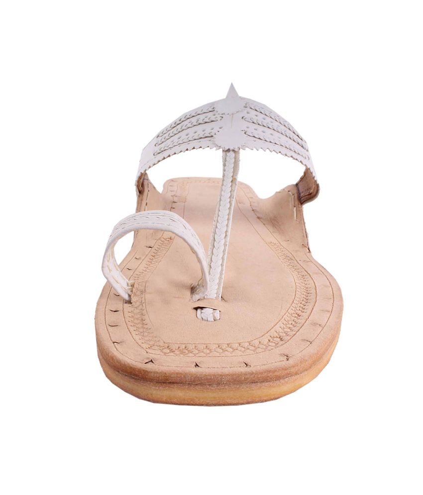 white chappal for ladies