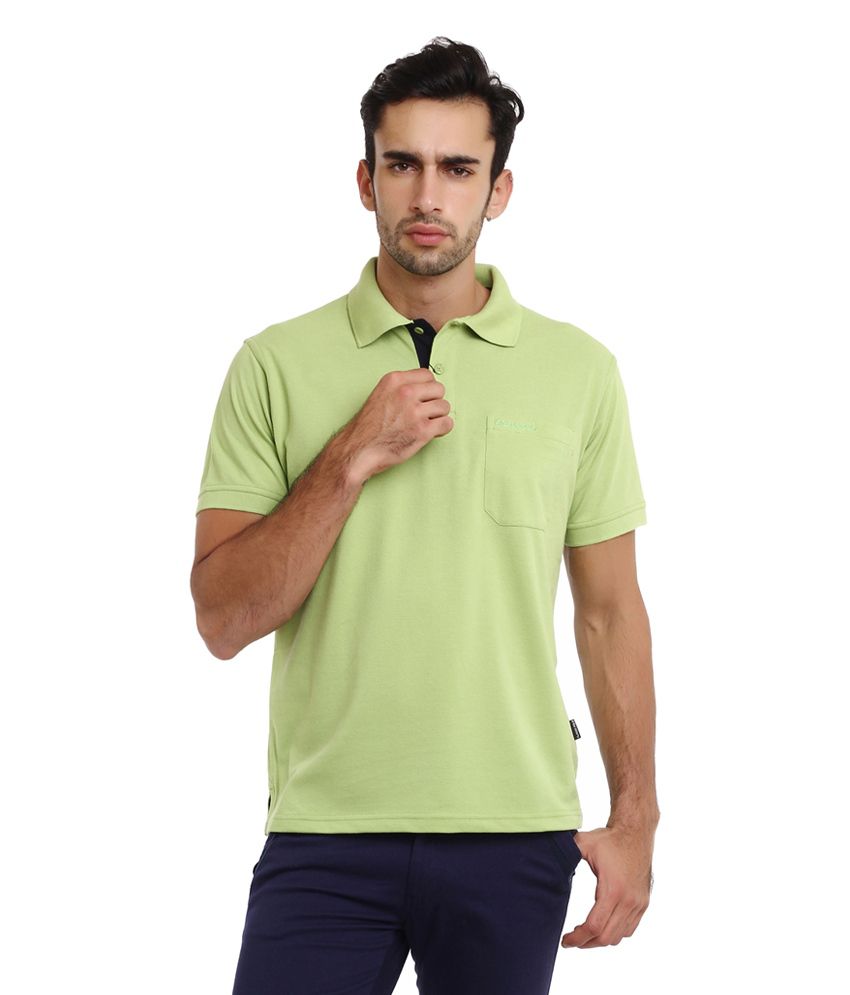 Classic Polo Green Cotton Blend Half Sleeve Polo T-Shirt - Buy Classic ...