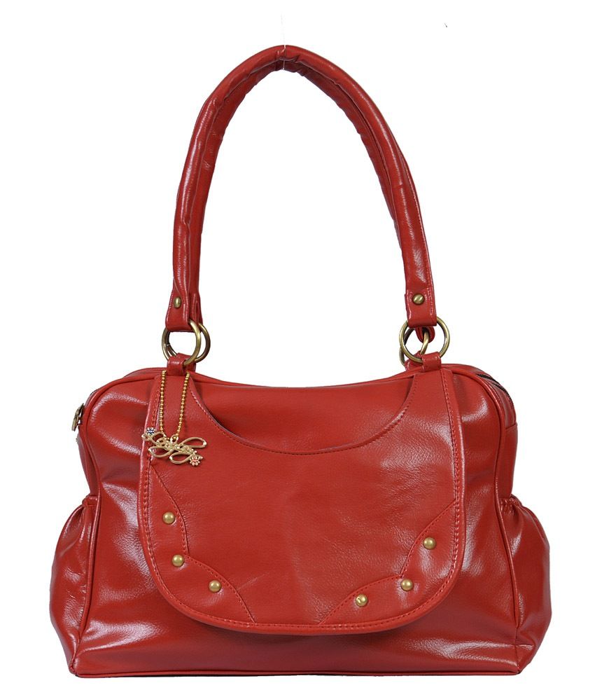 small red shoulder bag