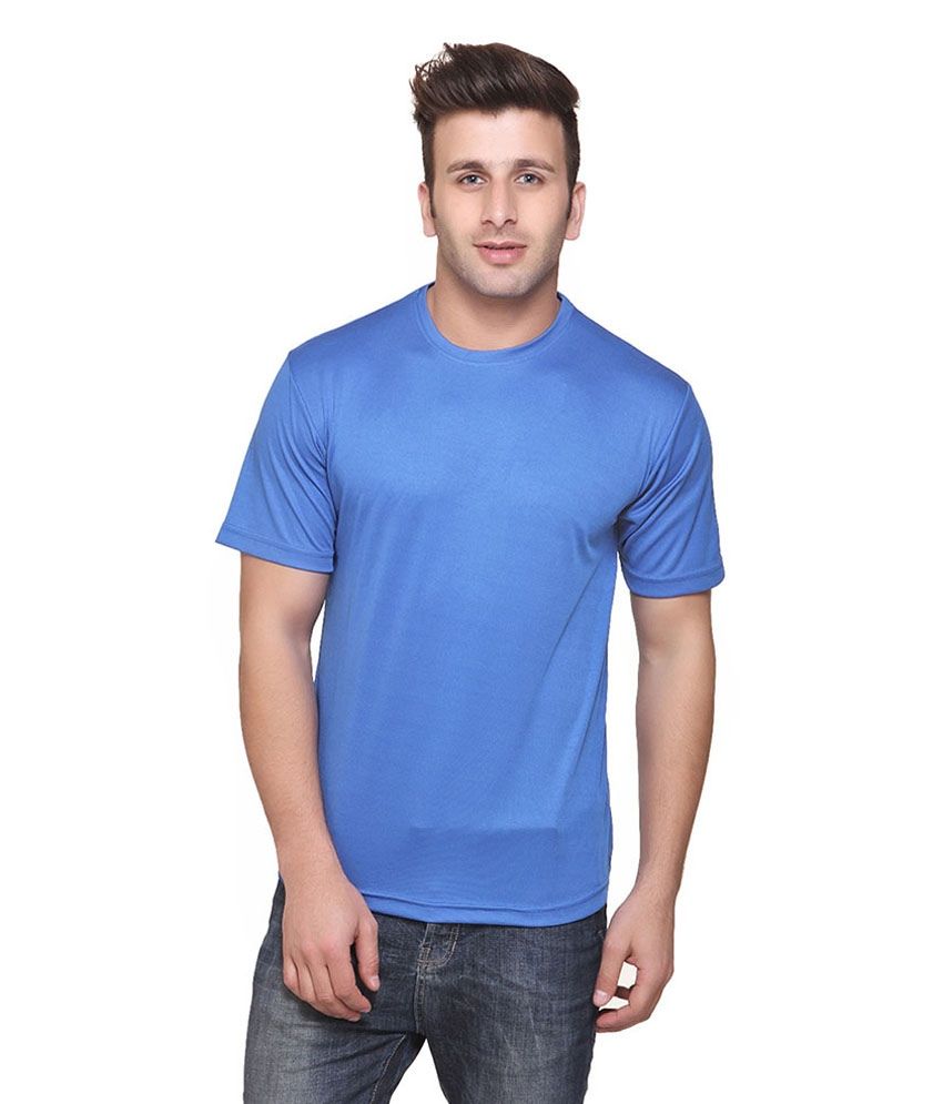     			Funky Guys Polyester Slim Fit Solid Half Sleeves Men's Round T-Shirt - Sky Blue ( Pack of 1 )