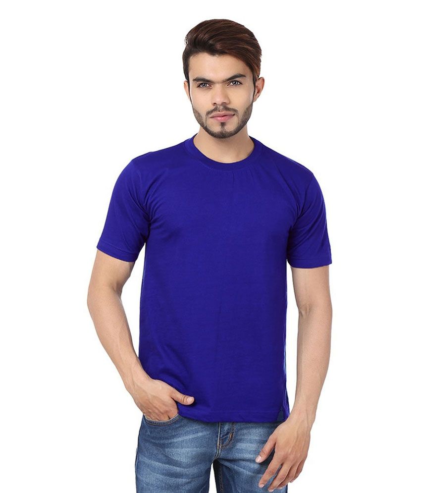     			Funky Guys Polyester Slim Fit Solid Half Sleeves Men's Round T-Shirt - Blue ( Pack of 1 )