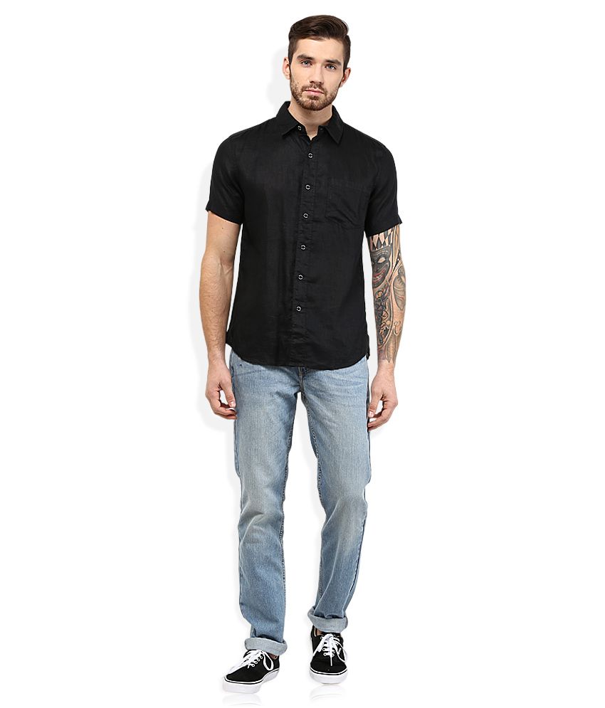 Giordano Black Solid Shirt - Buy Giordano Black Solid Shirt Online at ...