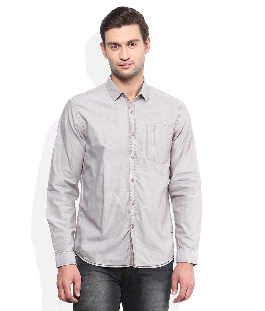 Lee Grey Slim Fit Casual Shirt - Buy Lee Grey Slim Fit Casual Shirt ...