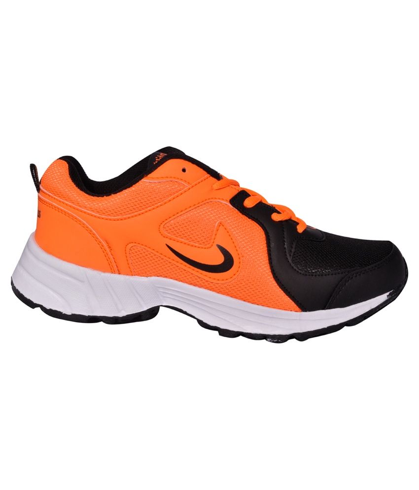 black orange running shoes