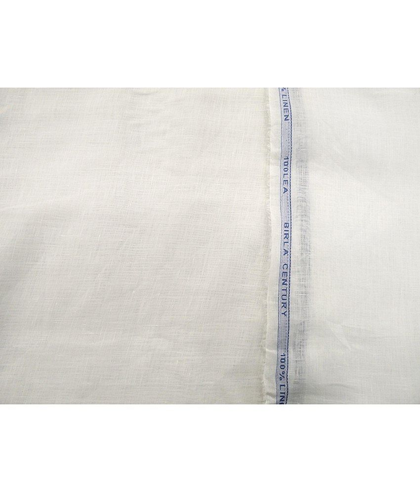Birla Century White Linen Shirt Piece Buy Birla Century White Linen