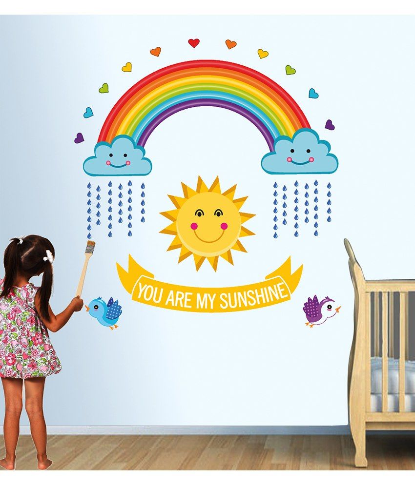 StickersKart You Are My Sunshine Rainbow Wall Decor Multicolour