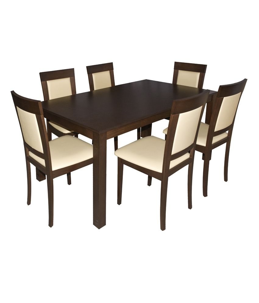 6 Seater Wooden Dining Set in Melamine Finish - Buy 6 ... on {keyword}