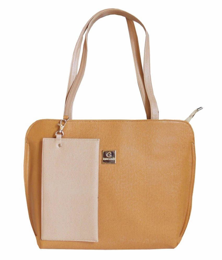 small beige shoulder bag