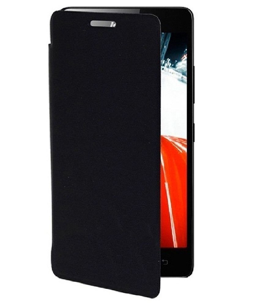 SMA Flip Cover For Micromax Bolt Q338 Black Flip Covers Online at Low