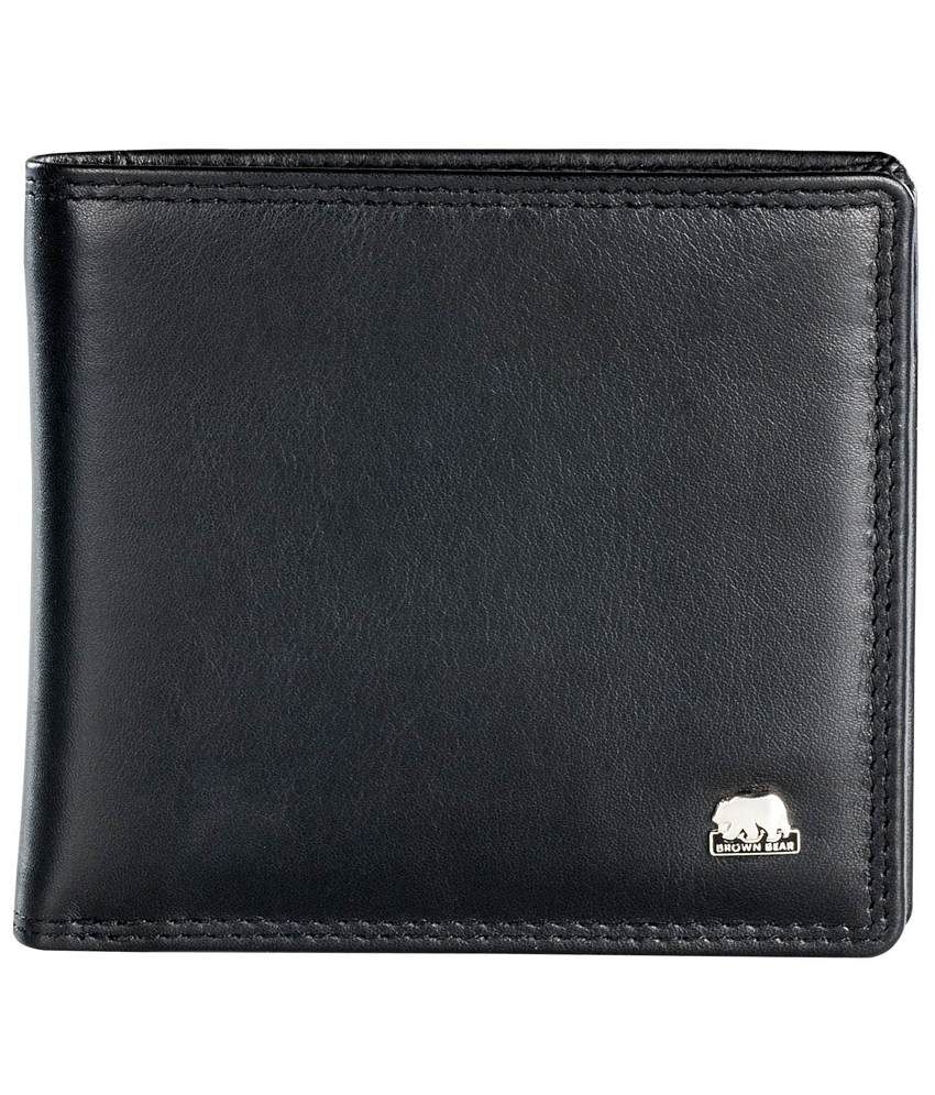 Brown Bear Black Leather Regular Wallet: Buy Online at Low Price in ...