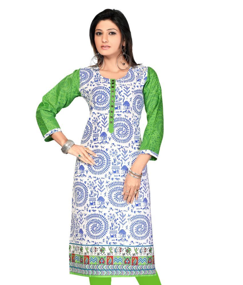 Alc Creation White Cotton Kurti - Buy Alc Creation White Cotton Kurti Online at Best Prices in 