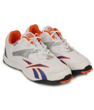 Reebok White Cricket Shoes for Kids 