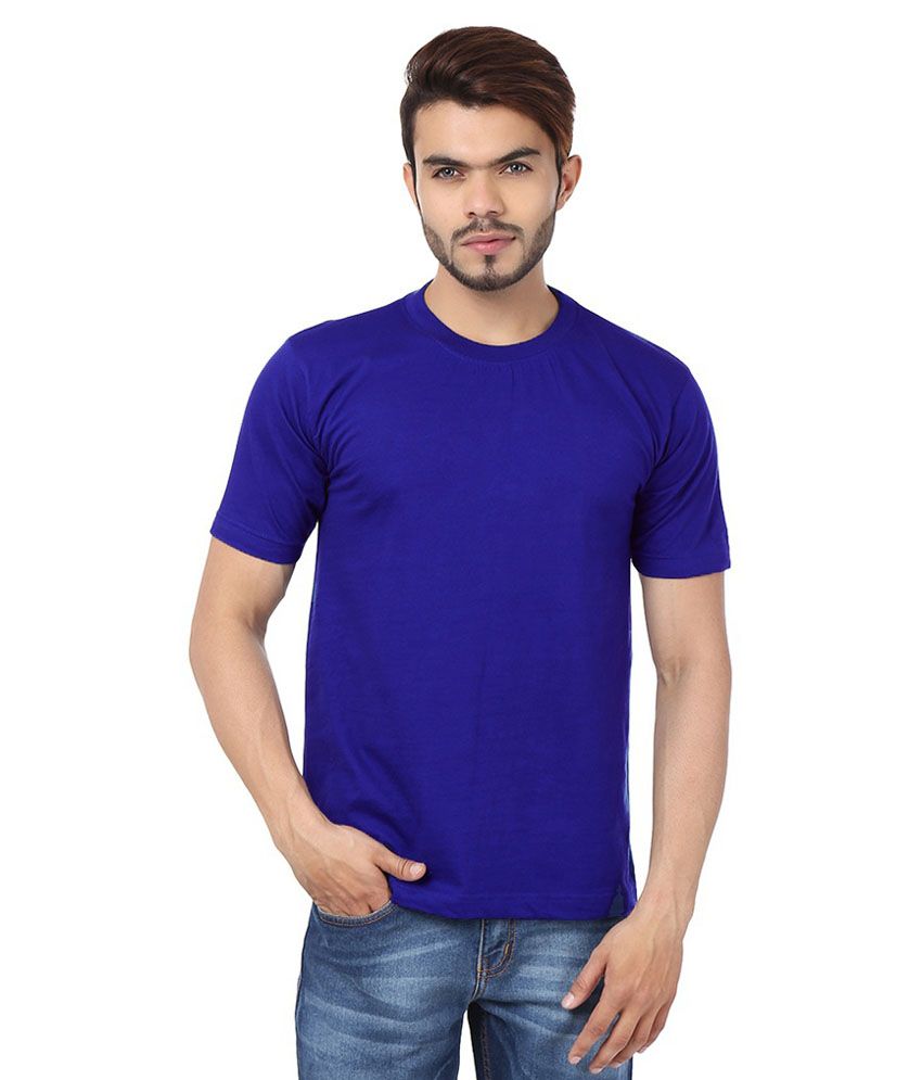     			Funky Guys Polyester Slim Fit Solid Half Sleeves Men's Round T-Shirt - Blue ( Pack of 1 )