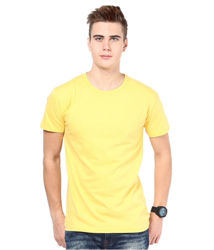     			Funky Guys Yellow Cotton Blend T-Shirt