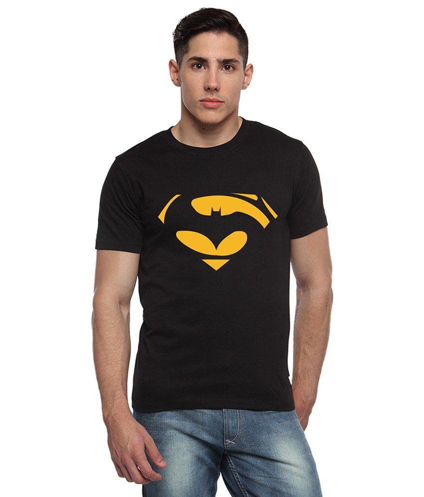 Adro Black & Yellow Batman & Superman Printed Cotton T Shirt - Buy Adro  Black & Yellow Batman & Superman Printed Cotton T Shirt Online at Low Price  