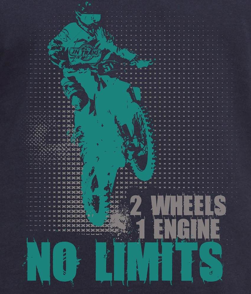 Adro Navy Blue & Green No Limits Bike Printed Cotton T Shirt Buy Adro Navy Blue & Green No