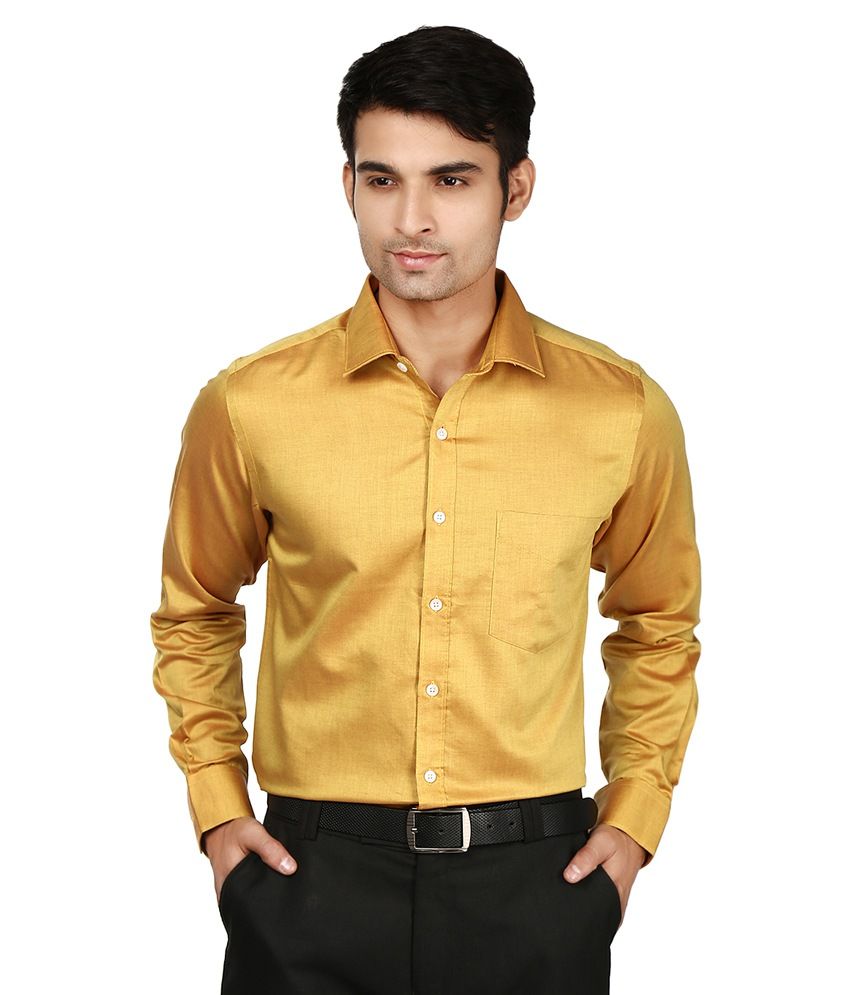 J Hampstead Gold Partywear Shirt - Buy 