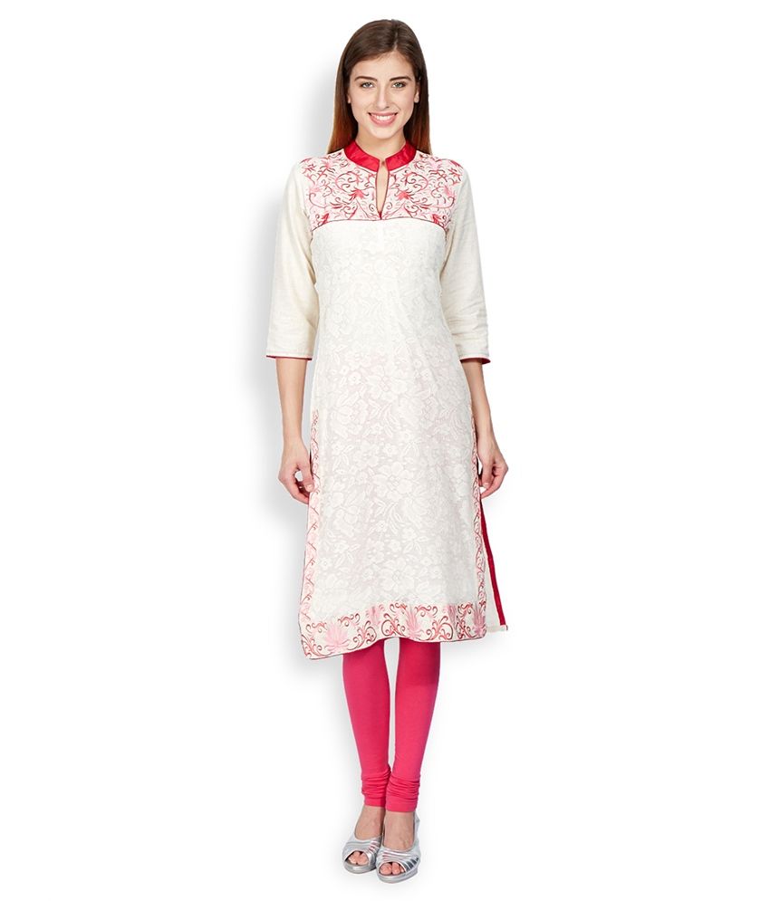 Folklore Beige Chinese Collar Kurta Buy Folklore Beige Chinese Collar