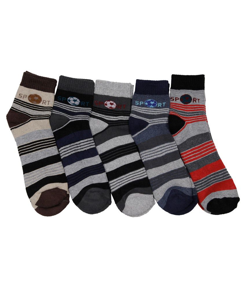 Mikado Multicolour Cotton Ankle Length Socks - Pack Of 10 Pairs: Buy ...