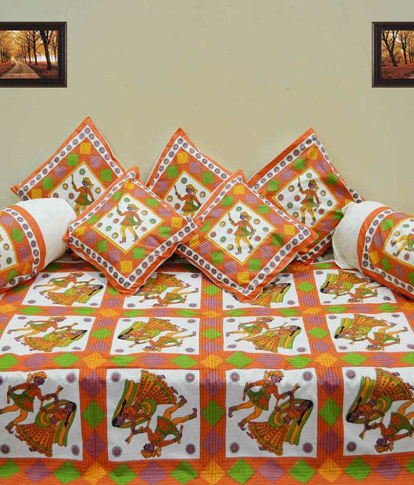 Rajasthanikart Multicolour Cotton Diwan Set Buy Rajasthanikart