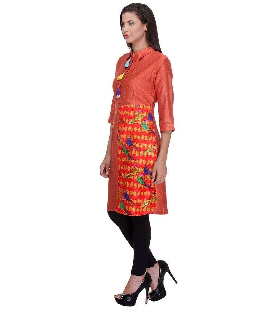 rust orange kurti