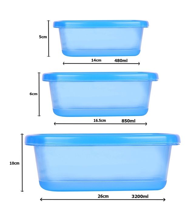 Ratan Plastics Silver Plastic Container Set Of 26 Pcs- Blue: Buy Online 