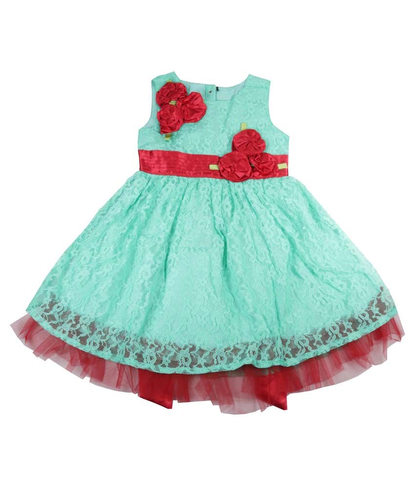 green net frock design