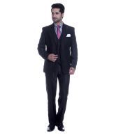 Tag 7 Black Poly Blend Formal Wear 3 piece Suit