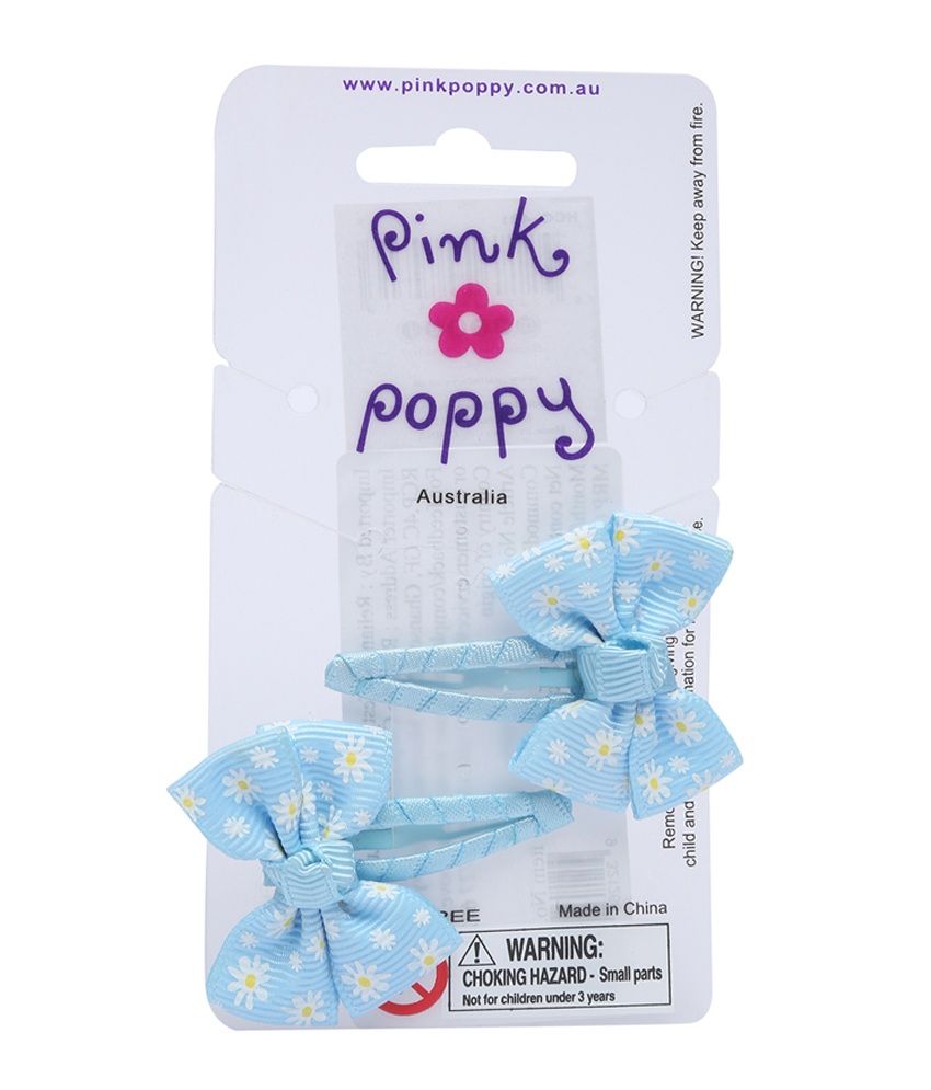 Pink Poppy Daisy Print Bow with Knot Hair Clip - Buy Pink Poppy Daisy ...