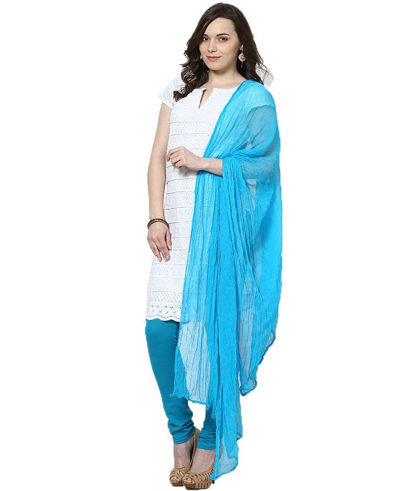 grey maxi with blue dupatta