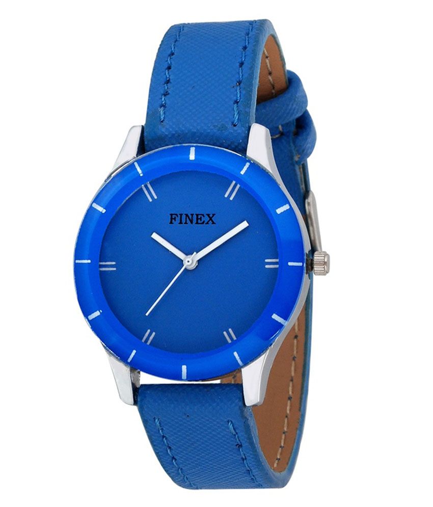 ex306 blue leather analog men's watch