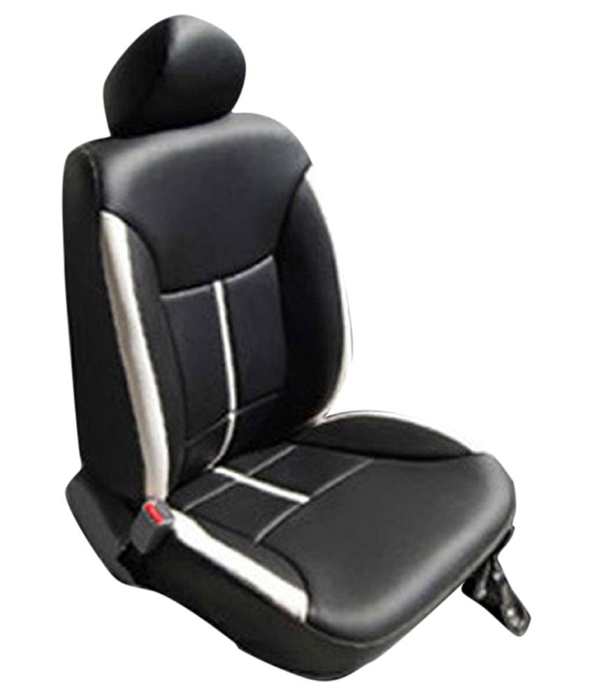 Elaxa Medium Black & White Pu-Leatherite Seat Cover For Hyundai Grand