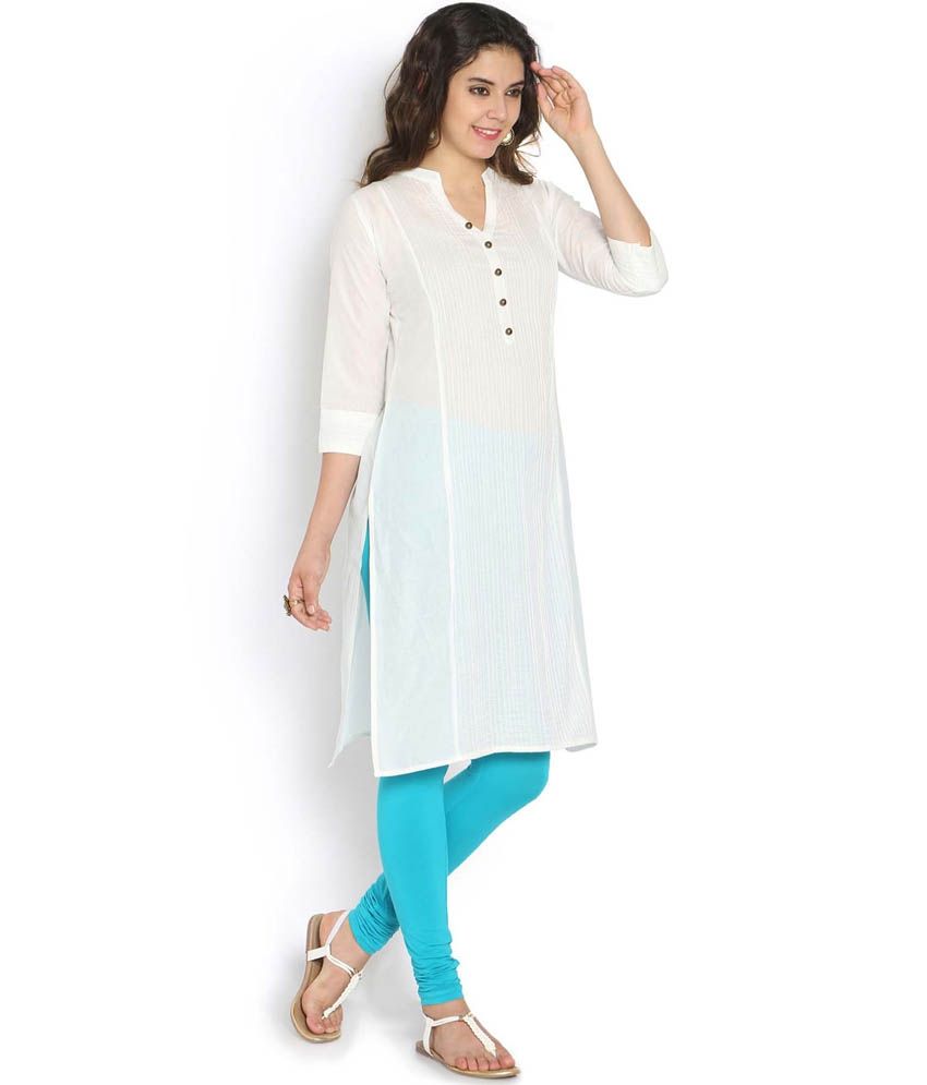 Soch White Cotton Kurti - Buy Soch White Cotton Kurti Online at Best Prices in India on Snapdeal