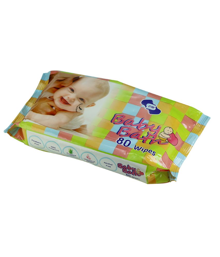 OM Baby Bath Wipes 80 Pieces Set of 2 Buy OM Baby Bath Wipes 80